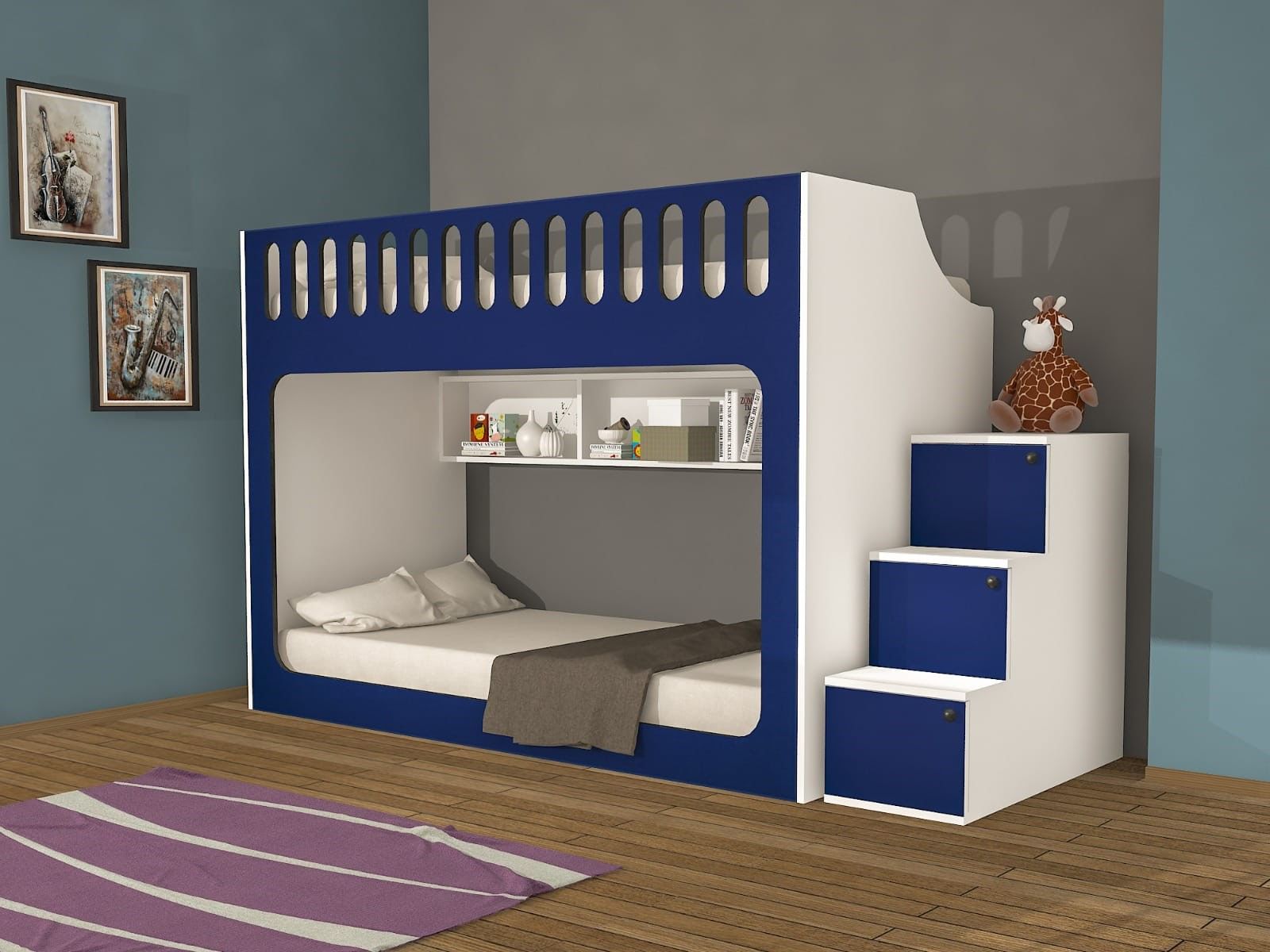 İnci Seyyar Merdivenli İkili Ranza LB