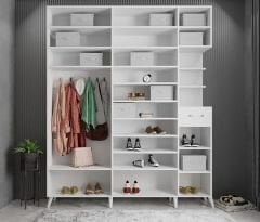 Açelya Portmanto Vestiyer Beyaz- Ücretsiz Kurulum Ölçü Seçenekli M10