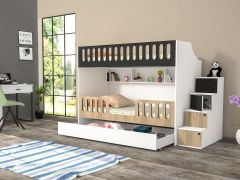 Astana Tamamı Mdf Yavrulu Seyyar Merdivenli  Ranza Ücretsiz Kurulum ABM