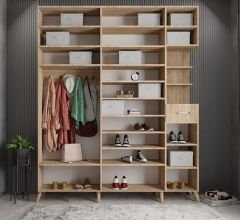 Açelya Portmanto Vestiyer Meşe- Ücretsiz Kurulum Ölçü Seçenekli M10