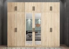 Pamela 12 Kapaklı Gardırop Dolap Meşe Ölçü Seçenekli