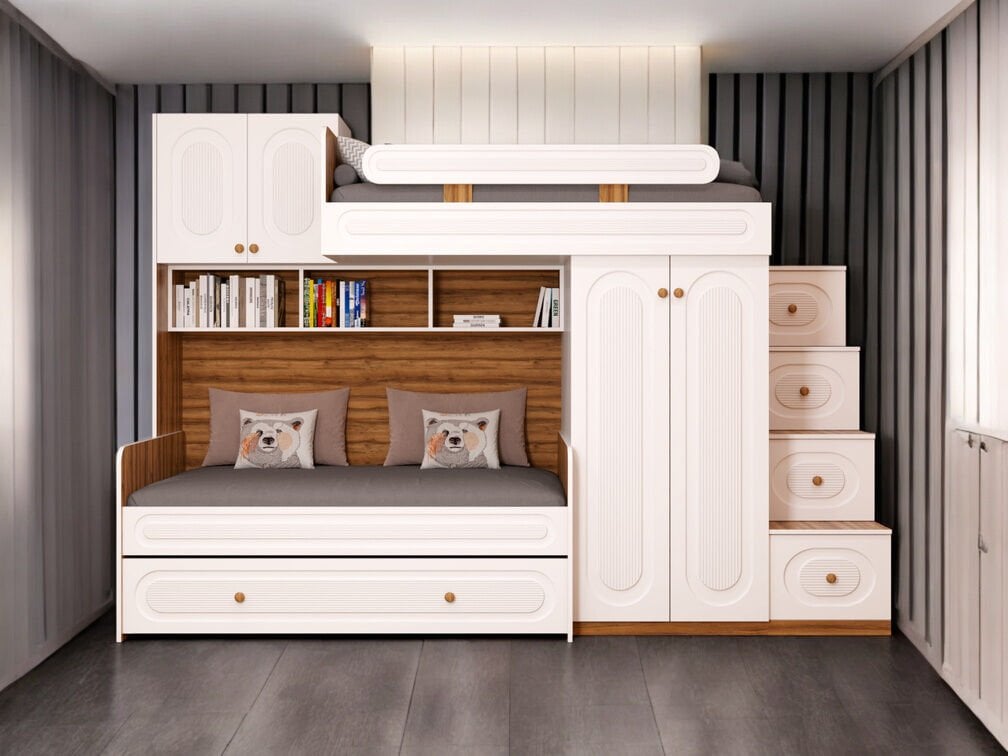 Viola Komple MDF Membran Dolaplı Yavrulu Ranza Montaj Dahil CB