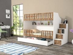 Astana Tamamı Mdf Yavrulu Seyyar Merdivenli  Ranza Ücretsiz Kurulum ÇB