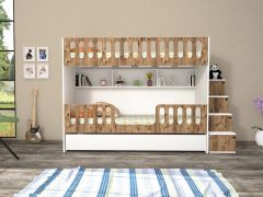 Astana Tamamı Mdf Yavrulu Seyyar Merdivenli  Ranza Ücretsiz Kurulum ÇB