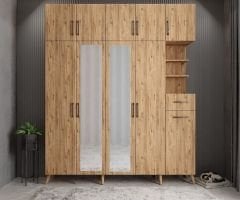 Açelya Portmanto Vestiyer Çam Ücretsiz Kurulum Ölçü Seçenekli M10