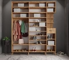 Açelya Portmanto Vestiyer Çam Ücretsiz Kurulum Ölçü Seçenekli M10