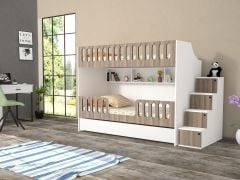 Astana Tamamı Mdf Yavrulu Seyyar Merdivenli  Ranza Ücretsiz Kurulum CRD