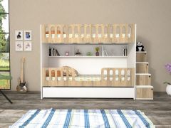 Astana Tamamı Mdf Yavrulu Seyyar Merdivenli  Ranza Ücretsiz Kurulum MB