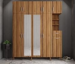 Açelya Portmanto Vestiyer Ceviz Ücretsiz Kurulum Ölçü Seçenekli M10