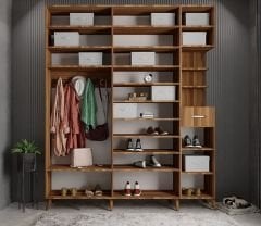 Açelya Portmanto Vestiyer Ceviz Ücretsiz Kurulum Ölçü Seçenekli M10