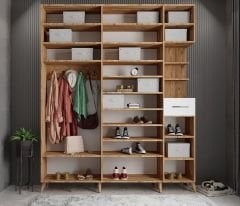 Açelya Portmanto Vestiyer Çam-Beyaz Ücretsiz Kurulum Ölçü Seçenekli M10