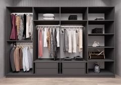 Dante Reflekte Cam 8 Kapaklı Gardırop Montaj Dahil Işıklandırma Hediyeli Füme Ölçü Seçenekli