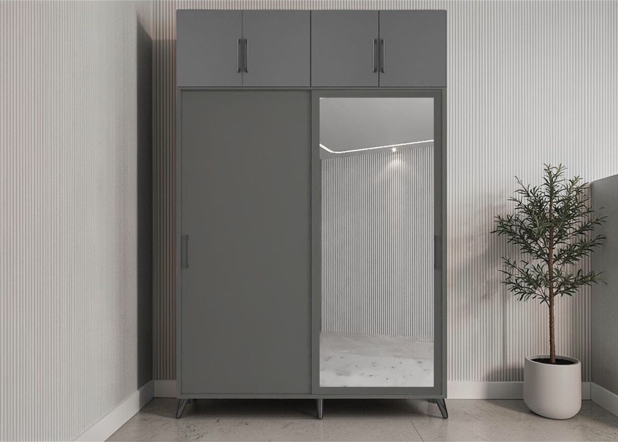 Panama Sürgülü Yüklük Modüllü Portmanto Vestiyer Ayakkabılık Füme Ölçü Seçenekli