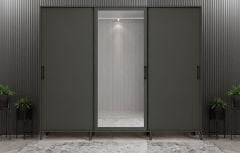 Beyzade Sürgülü Portmanto Vestiyer Füme - Ücretsiz Kurulum Ölçü Seçenekli