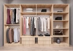 Dante Reflekte Cam 8 Kapaklı Gardırop Montaj Dahil Işıklandırma Hediyeli Meşe Ölçü Seçenekli