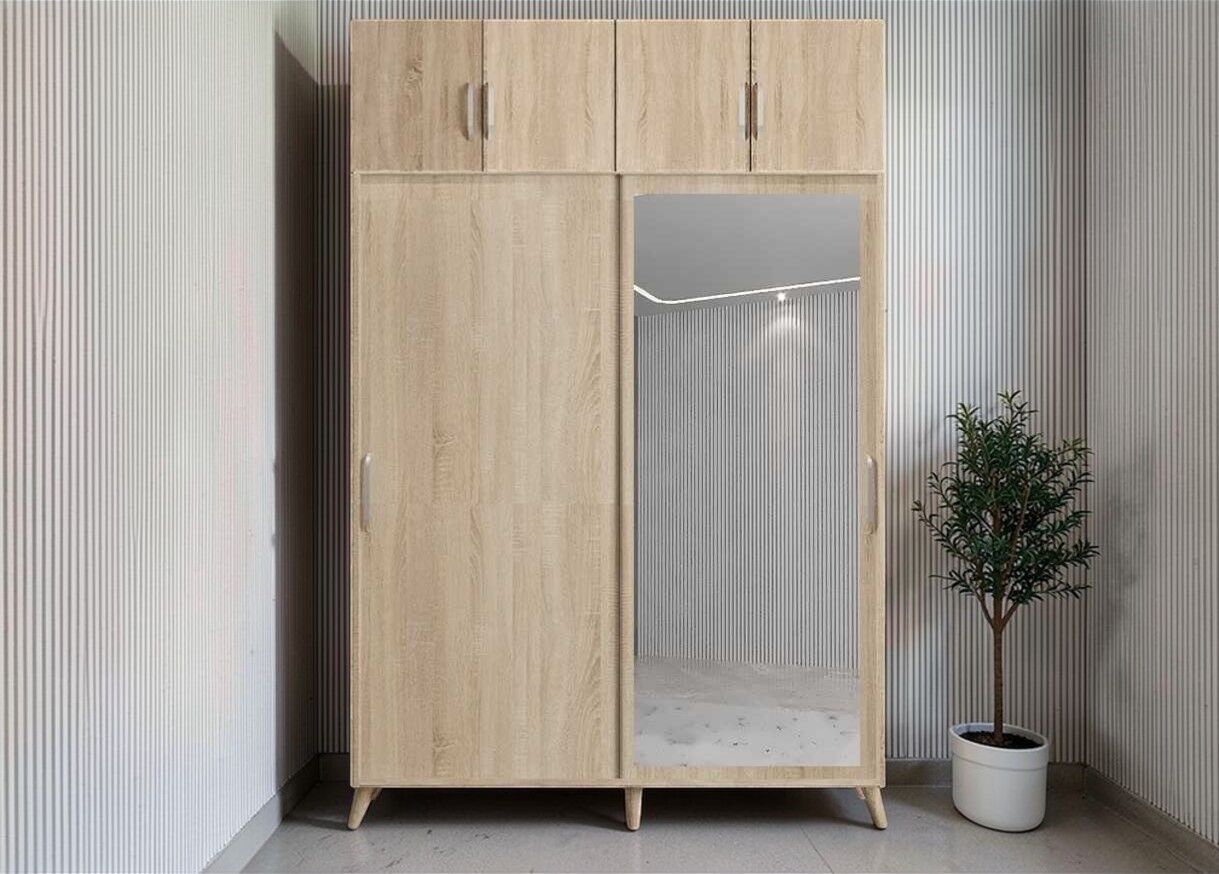 Panama Sürgülü Yüklük Modüllü Portmanto Vestiyer Ayakkabılık Meşe Ölçü Seçenekli