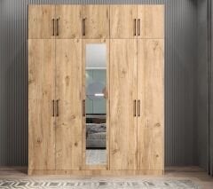 Soft 10 Kapaklı Yüklüklü Gizli Çekmeceli Gardırop Dolap Çam - Ücretsiz Kurulum