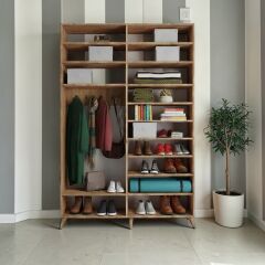 Panama Sürgülü Yüklük Modüllü Portmanto Vestiyer Ayakkabılık Çam Ölçü Seçenekli