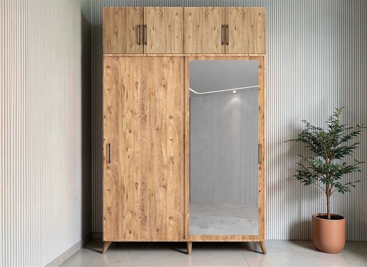 Panama Sürgülü Yüklük Modüllü Portmanto Vestiyer Ayakkabılık Çam Ölçü Seçenekli