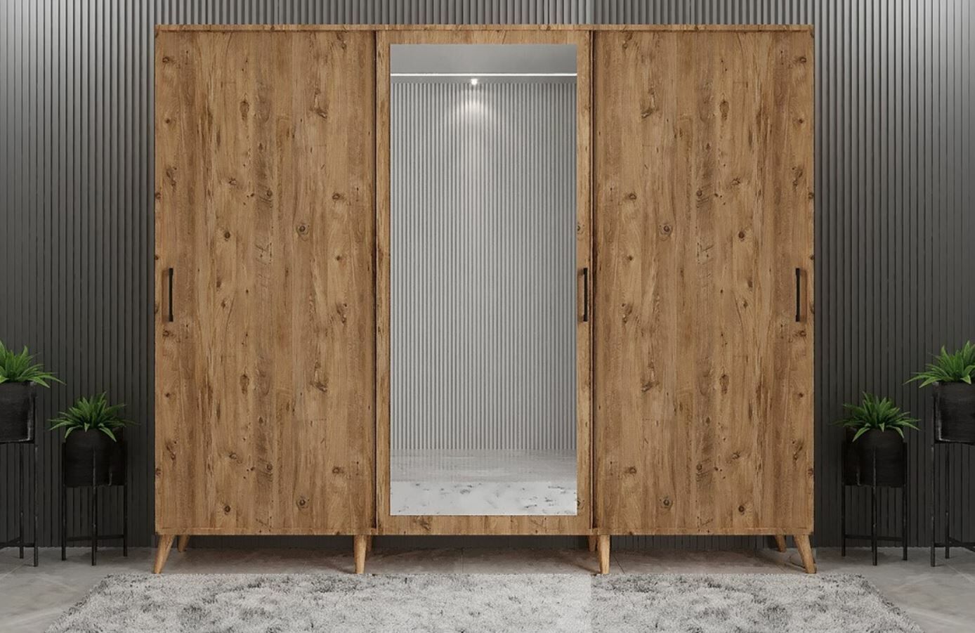 Beyzade Sürgülü Portmanto Vestiyer Çam Ücretsiz Kurulum Ölçü Seçenekli