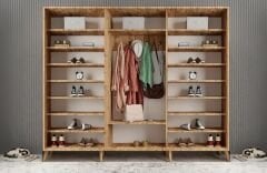 Beyzade Sürgülü Portmanto Vestiyer Çam Ücretsiz Kurulum Ölçü Seçenekli