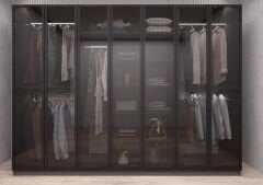 Vetra Reflekte Cam 7 Kapaklı Gardırop Montaj Dahil Işıklandırma Hediyeli Füme Ölçü Seçenekli