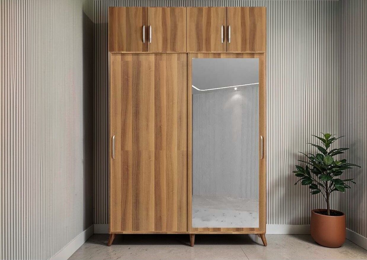 Panama Sürgülü Yüklük Modüllü Portmanto Vestiyer Ayakkabılık Ceviz Ölçü Seçenekli