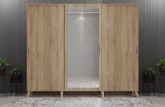 Beyzade Sürgülü Portmanto Vestiyer Meşe Ücretsiz Kurulum Ölçü Seçenekli