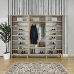 Beyzade Sürgülü Portmanto Vestiyer Meşe Ücretsiz Kurulum Ölçü Seçenekli