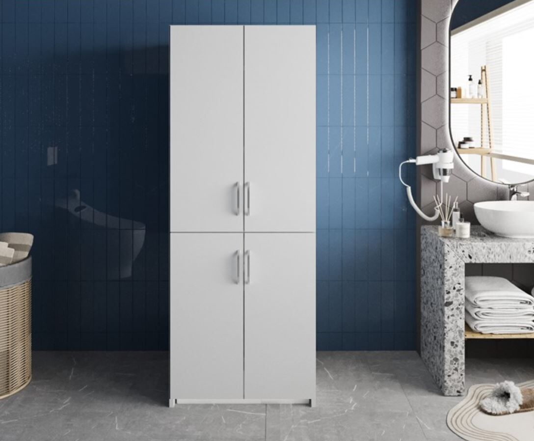 Bohem Çamaşır Ve Kurutma Makinesi Dolabı Banyo Dolabı Beyaz - Ücretsiz Kurulum