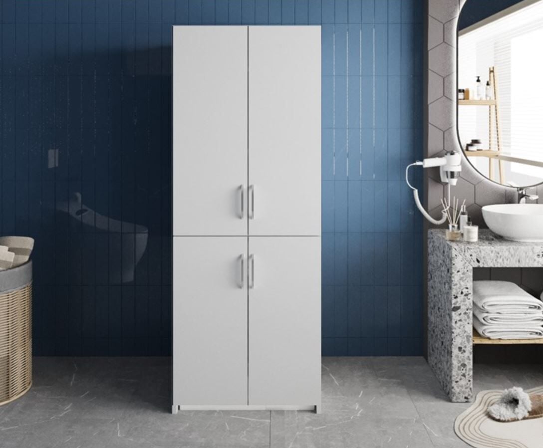 Bohem Çamaşır Ve Kurutma Makinesi Dolabı Banyo Dolabı Beyaz - Ücretsiz Kurulum