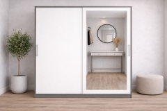 Alba Sürgülü Portmanto Vestiyer Füme Beyaz - Ücretsiz Montaj Hizmeti