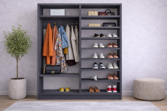 Alba Sürgülü Portmanto Vestiyer Füme Beyaz - Ücretsiz Montaj Hizmeti