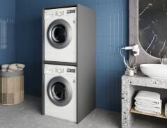 Bohem Çamaşır Ve Kurutma Makinesi Dolabı Banyo Dolabı Fume- Ücretsiz Kurulum