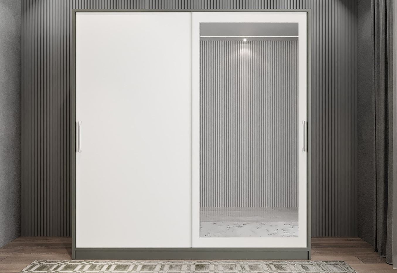 Alba Sürgülü Portmanto Vestiyer Füme Beyaz - Ücretsiz Montaj Hizmeti