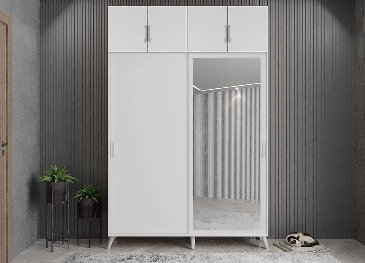 Panama Sürgülü Yüklük Modüllü Portmanto Vestiyer Ayakkabılık Beyaz Ölçü Seçenekli