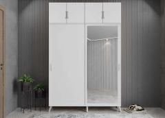 Panama Sürgülü Yüklük Modüllü Portmanto Vestiyer Ayakkabılık Beyaz Ölçü Seçenekli