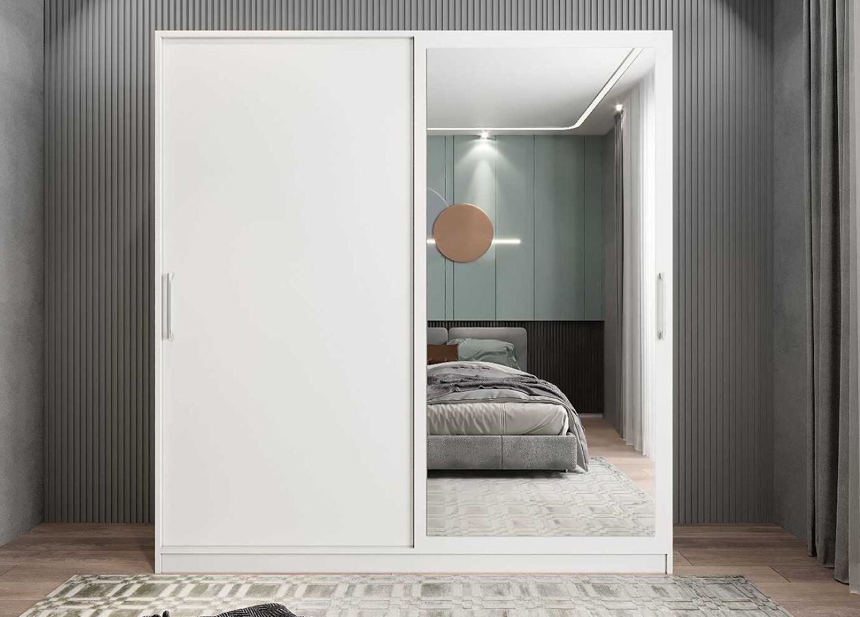 Star Sürgü Kapaklı Gizli Çekmeceli Dolap Gardırop Beyaz - Ücretsiz Kurulum