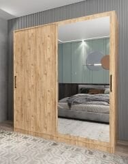 Star Sürgü Kapaklı Gizli Çekmeceli Dolap Gardırop Çam- Ücretsiz Kurulum