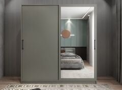 Star Sürgü Kapaklı Gizli Çekmeceli Dolap Gardırop Fume- Ücretsiz Kurulum