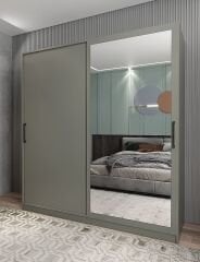 Star Sürgü Kapaklı Gizli Çekmeceli Dolap Gardırop Fume- Ücretsiz Kurulum