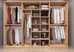 Vetra Reflekte Cam 7 Kapaklı Gardırop Montaj Dahil Işıklandırma Hediyeli Çam Ölçü Seçenekli