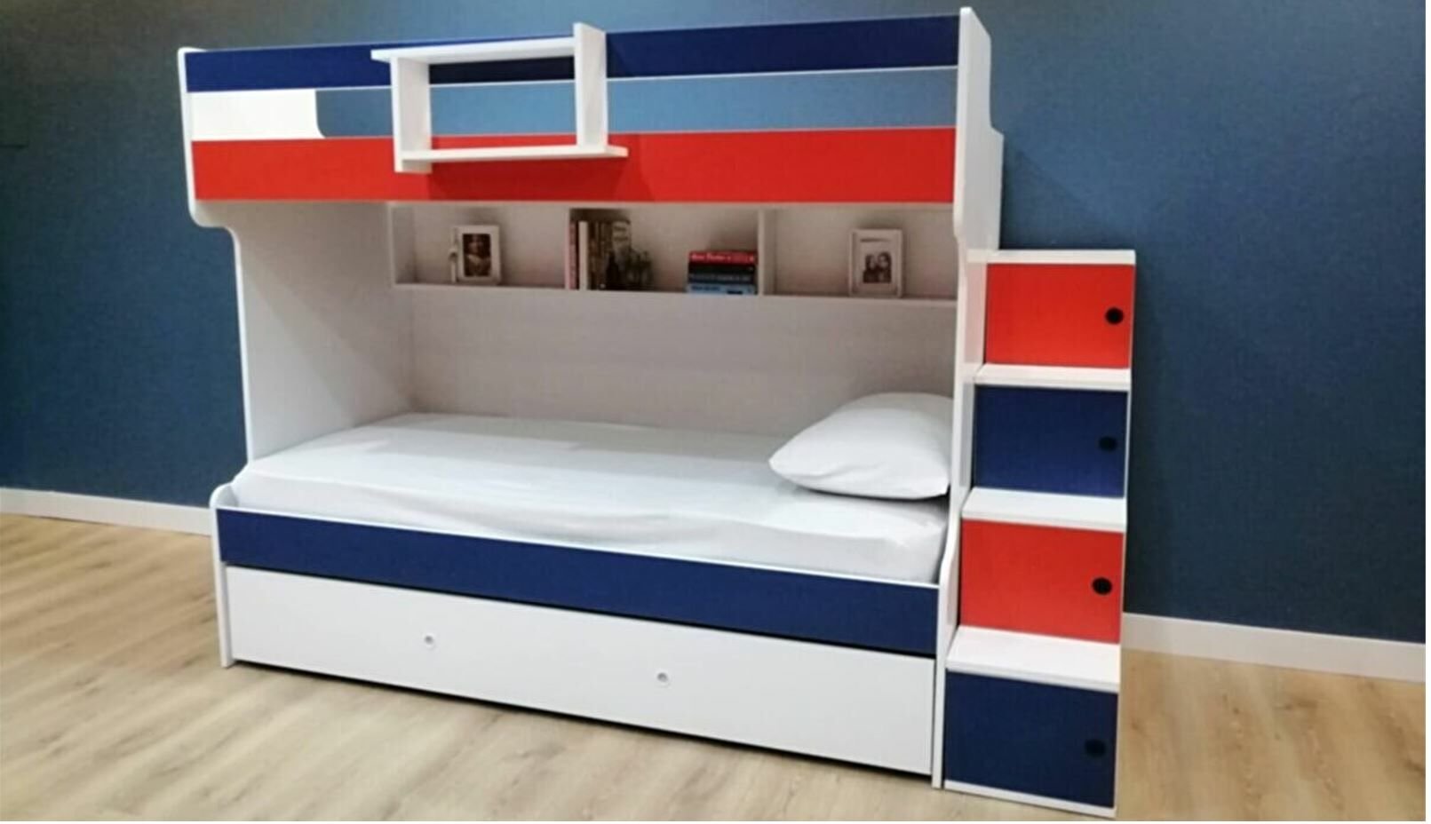 Towerbed 3 lü Yavrulu Ranza Kırmızı Lacivert- Kurulum Hizmeti- Özel Teslimat