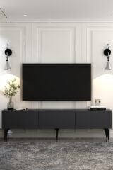 Mirella  Tv Sehpası Tv Ünitesi Antrasit Gümüş