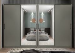 Albero Sürgü Kapaklı Gizli Çekmeceli Gardırop Dolap Füme Ölçü Seçenekli - Ücretsiz Kurulum