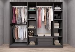 Karya Reflekte Cam 6 Kapaklı Gardırop Montaj Dahil Işıklandırma Hediyeli Füme Ölçü Seçenekli