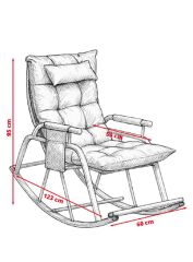 Dicle Cepli Pofuduk Minderli Sallanan Sandalye Tv Koltuğu Antrasit