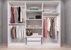 Nesse Reflekte Cam 6 Kapaklı Gardırop Montaj Dahil Işıklandırma Hediyeli Beyaz Ölçü Seçenekli