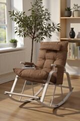 Dicle Cepli Pofuduk Minderli Sallanan Sandalye Tv Koltuğu Kahverengi