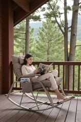 Dicle Cepli Pofuduk Minderli Sallanan Sandalye Tv Koltuğu Kahverengi